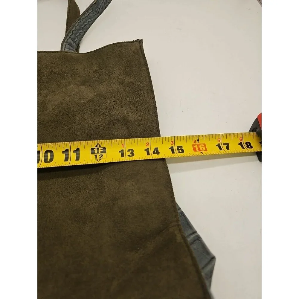 Murval Paris‎ handbag Green Suede Large Outside Zip